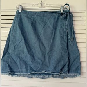 Wrap Denim Skirt